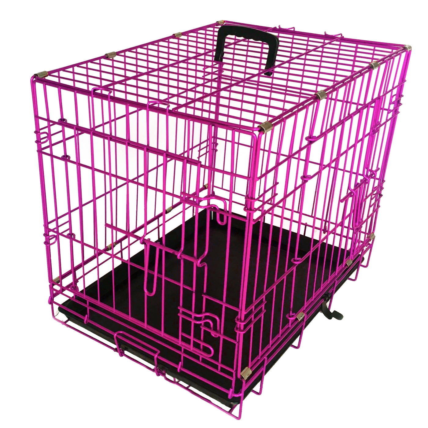 Pet Expressions Pink 24 Inch Colored Metal Wire Dog Crate - Available in Various Sizes and Colors
