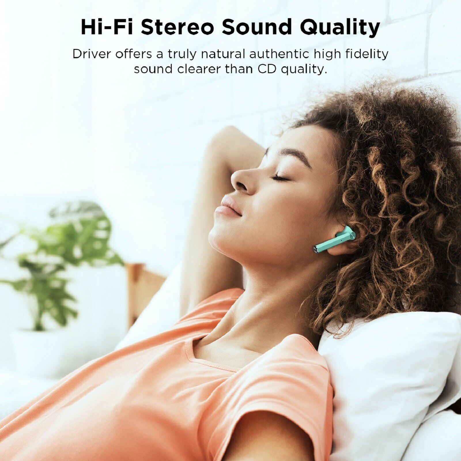 TWS Earphones Wireless for iPhone 15/16/Plus/Pro/Pro Max/16e - Earbuds Headphones True Stereo Headset Hands-free Mic Charging Case