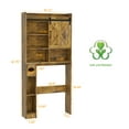 thumbnail image 5 of Vabches Cabinet - Farmhouse Style Over-The-Toilet Cabinet with Sliding Barn Door, Rustic Brown, Space-Saving Toilet Rack for Bathroom, Restroom, Laundry, 5 of 7