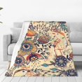 thumbnail image 4 of Cauagu Floral With Birds And Fantasy Flowers Pattern Flannel Bed Blankets,Fleece Blanket Comfortable Air Conditioning Blanket for Sofa Bed Travel Couch & Living Room -50"x40", 4 of 8