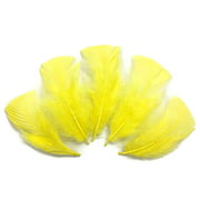 1 Pack - Yellow Dyed Turkey T-Base triangle Body Plumage Feathers 0.50 Oz.