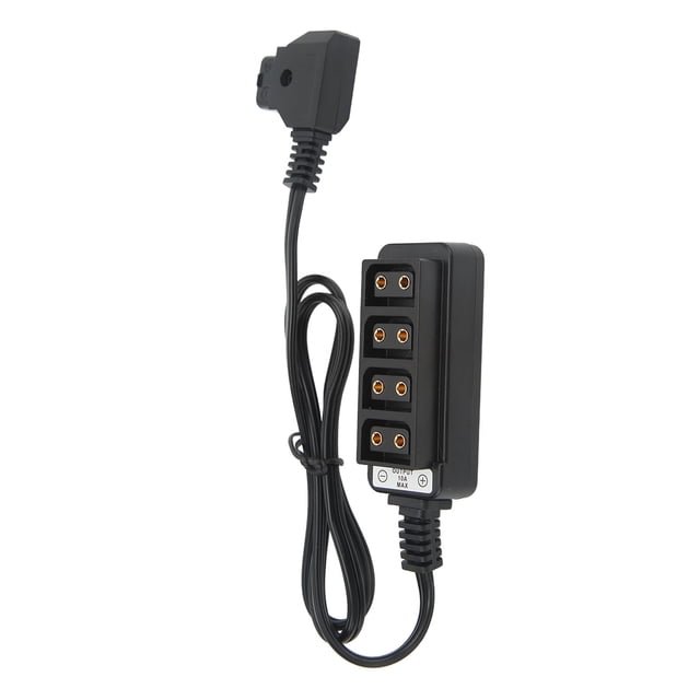 D Tap Male To 4 Female Splitter, Portable Stable Transmission Tension Resistant D Tap Male To 4 Female Power Cable For V Interface Batteries