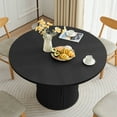 thumbnail image 4 of Wirrytor Table de Salle à Manger Noir de 47 Pouces, avec Rangement, Table Ronde Moderne pour 4, Table de Cuisine avec Étagères de Rangement à 2 Niveaux, Table de Salle à Manger Ronde, 4 of 9