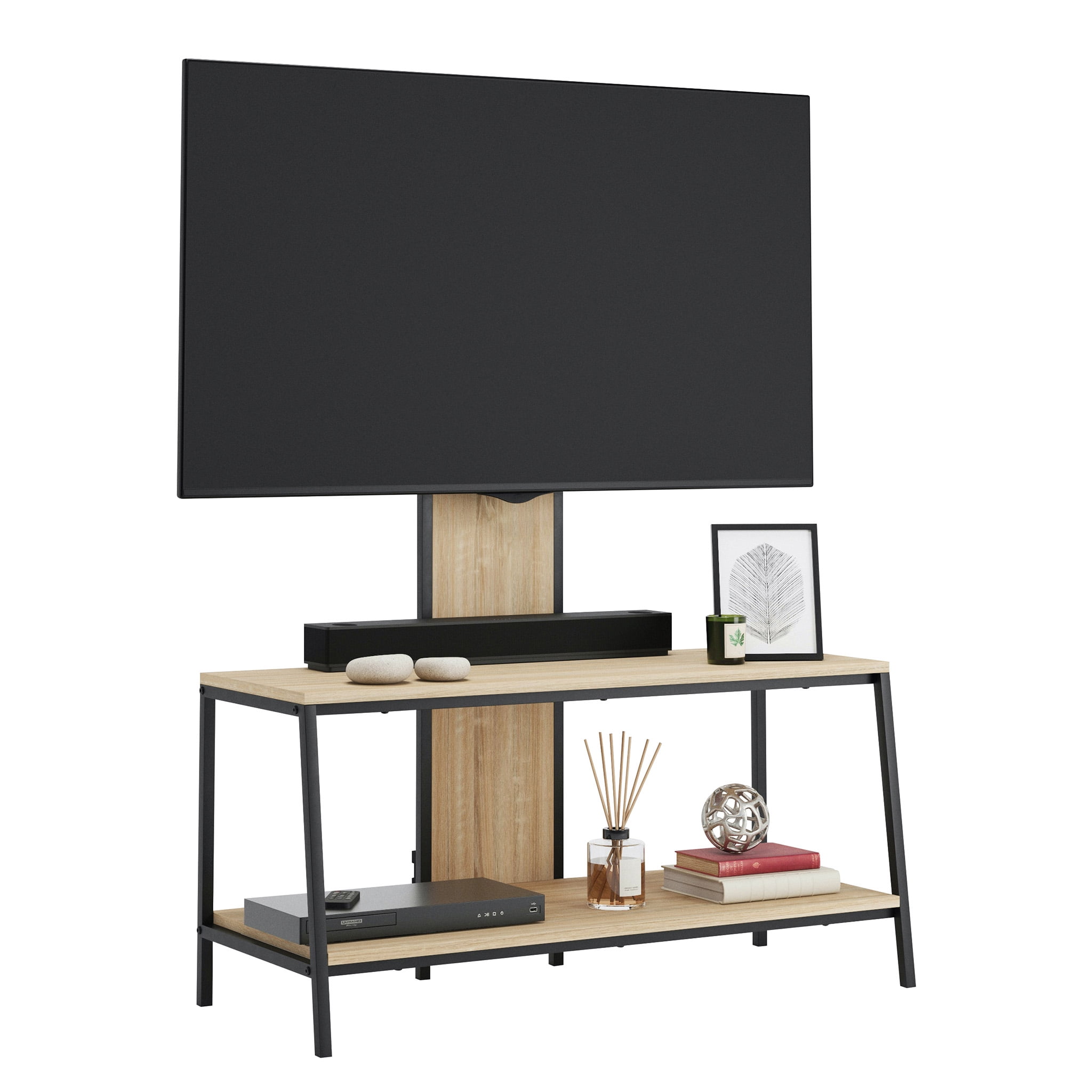 Sauder North Avenue Wood Metal 2 Shelf TV Stand with Mount for
