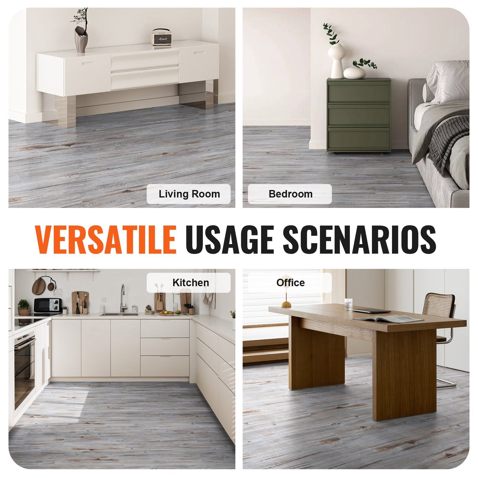 Self Adhesive Vinyl Floor Tiles 36 x 6 Inch 36 Tiles 0.62mm Thick Peel and Stick Vintage Wood Grain DIY Flooring for Kitchen Dining Room Bedroom Bathroom Easy Home Decor
