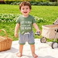 thumbnail image 2 of Ccpelsie Boys 2 Piece Summer Outfits Short Sets Kids Tank Tops and Elastic Waist Shorts with Pockets(Green,12-18 Months), 2 of 7