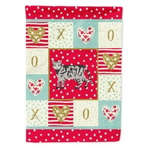 Carolines Treasures CK5612CHF European Shorthair 2 Cat Love Flag Canvas House Size Large multicolor