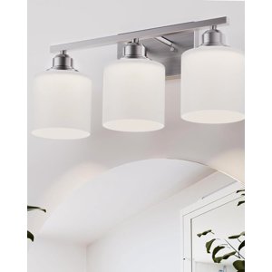 Bathroom Light with Fixtures Over Mirror 3-Light 3 Light White