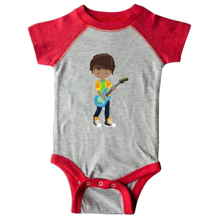 

Inktastic African American Boy Rock Boy Boy Playing Guitar Gift Baby Boy Bodysuit