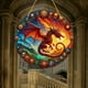 thumbnail image 4 of Atrapasol de dragón de vitral para colgar en ventana, Regalos de dragones para hombres, Atrapasoles de dragones de fuego para ventana abatible, Vidrio pintado a mano, Dragones de vitral,, 4 of 7