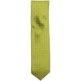 thumbnail image 1 of Dolcepunta Men's Olive Green / Yellow Orange Mini Conjoined Diamonds Silk Necktie - One Size, 1 of 1