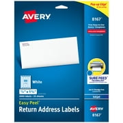 Avery Easy Peel Return Address Labels, 1/2"x1-3/4" 2,000 Labels (8167)