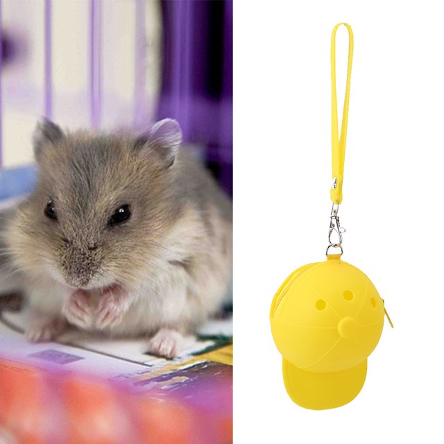 Portador de mascotas pequeñas, sombrero portátil para hámster, portador de hámster, bolsa de transporte para hámster, compacta y ligera Jadeshay A