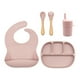 thumbnail image 1 of Set con vaso entrenador bebe + platos de bebe + baberos para bebe + cubiertos I BPA FREE I 5 piezas I Silicona grado alimenticio Happy Life  Kit comida bebe silicona 5 pcs, 1 of 8