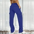 thumbnail image 2 of BODOAO Women's Cargo Sweatpants with Pockets High Waist Wide Leg Hiking Pants Casual Baggy Athletic Joggers Winter Fall Cargo Sweatpants Baggy Fleece High Waisted Joggers Pants Athletic Pants Blue Xl, 2 of 8