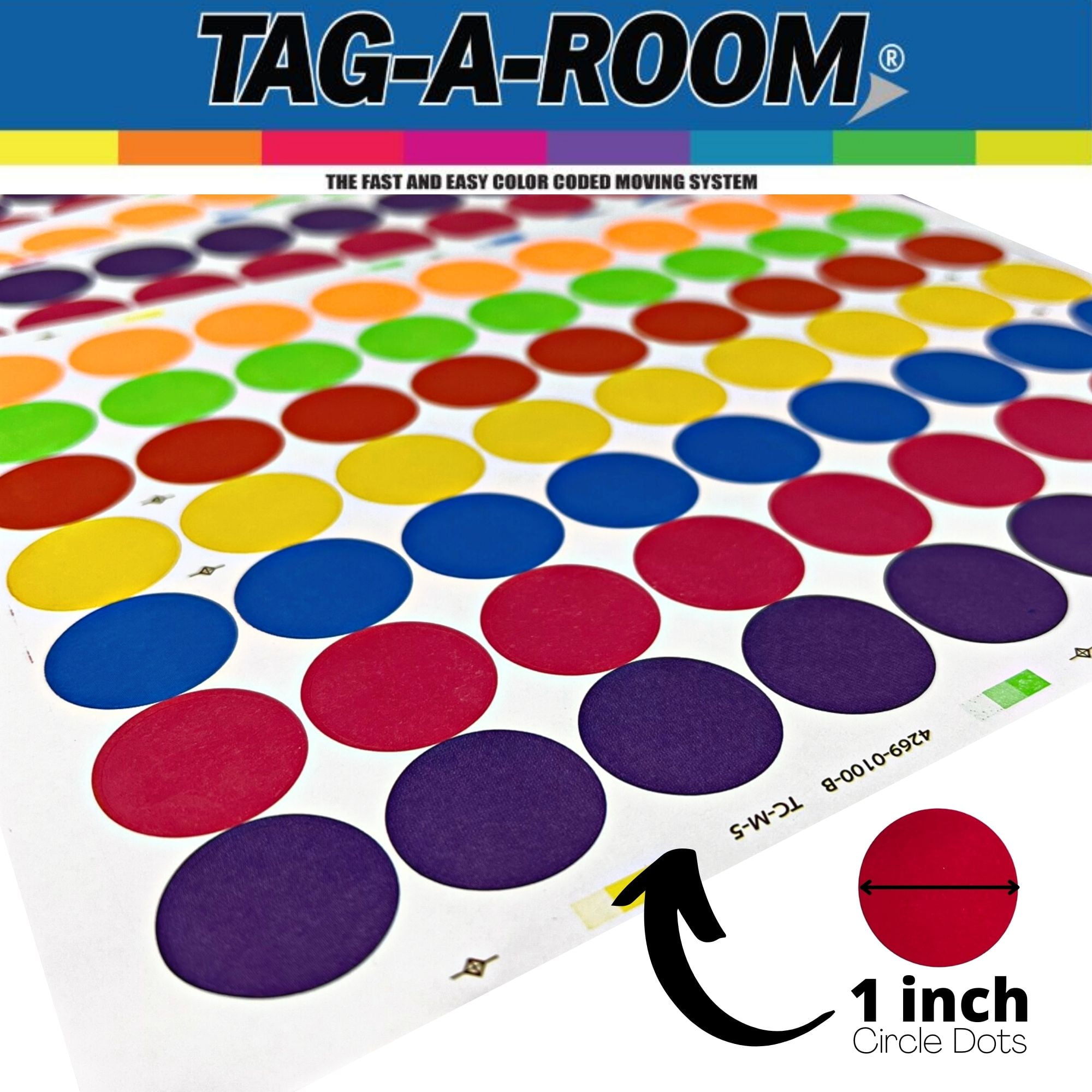 Tag-A-Room 1" Color Coded Circle Dot Label Stickers 567 Count