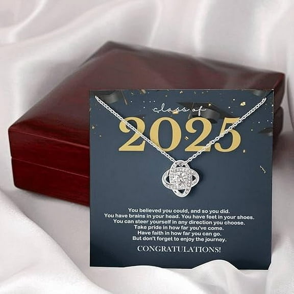 Graduation Gift Ideas for Class of 2025 University College High School Necklace Collection, Graduation Jewelry Gift for Daughter, Necklace for Daughter from Mom and Dad with Message Card and LED Box