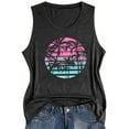 thumbnail image 5 of YI XIANG RAN Summer Beach Tank Shirts Women Palm Trees Sunset Beach Tank Top Tropical Hawaiian Vacation Sleeveless Shirt, 5 of 6