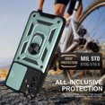 thumbnail image 6 of Feishell Compatible with Samsung Galaxy A13 5G Case with Sliding Camera Lens Cover and Ring Kickstand Heavy Duty Military Grade Protection Phone Shockproof Back Cover for Samsung A13 5G, Green, 6 of 7