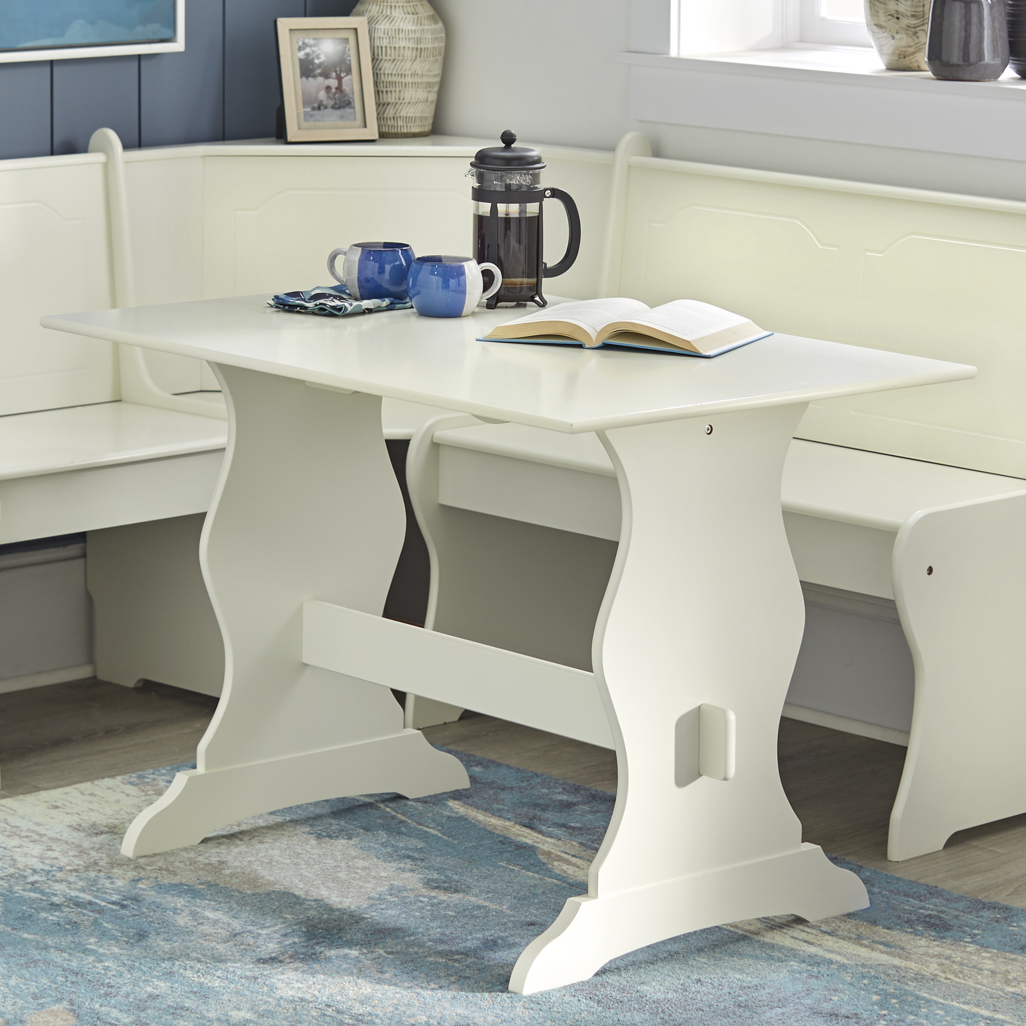 TMS Corner Reversible Dining Breakfast Nook with Storage, White - image 3 of 7