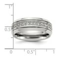 thumbnail image 2 of Titanium Polished With Cubic Zirconia 8mm Band Size 9 Ring for Women and Men - 5.4 Grams, 2 of 2