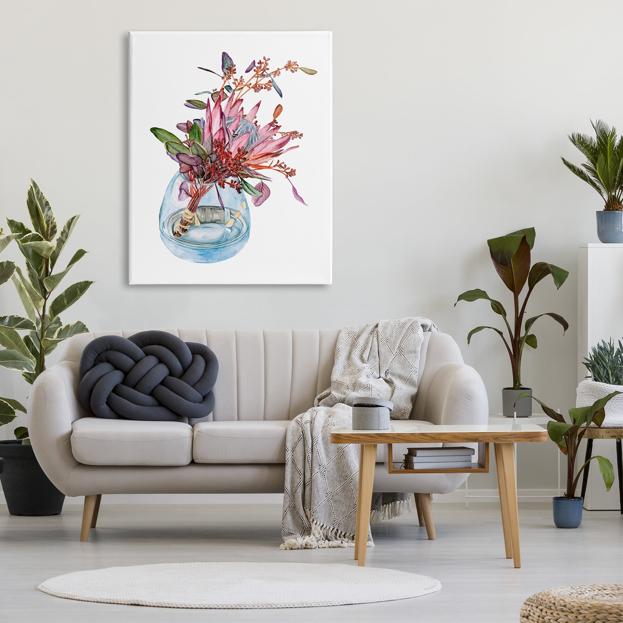 Stupell Industries Blooming Protea Floral Bouquet Watercolor Flower Still Life, 36 x 48, Design by Melissa Wang