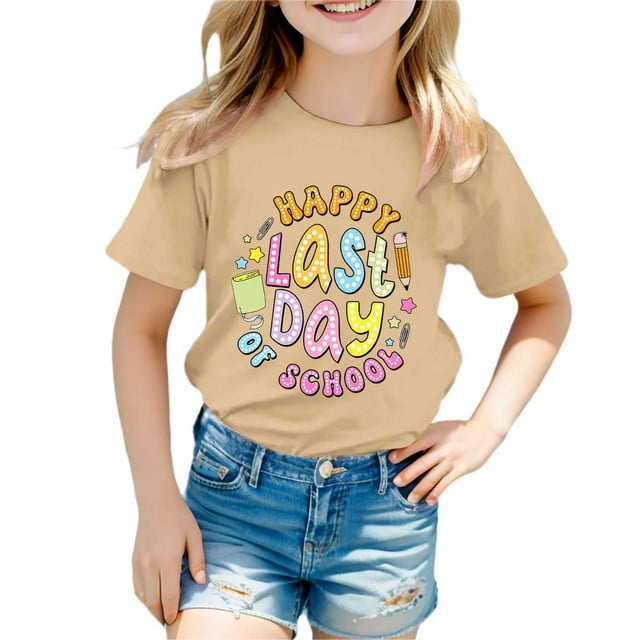 T-Shirt Graphique à Manches Courtes pour Enfants Garçons Filles Confortable Décontracté Col Rond Tee Tout-Petit Enfants Haut d'Été
