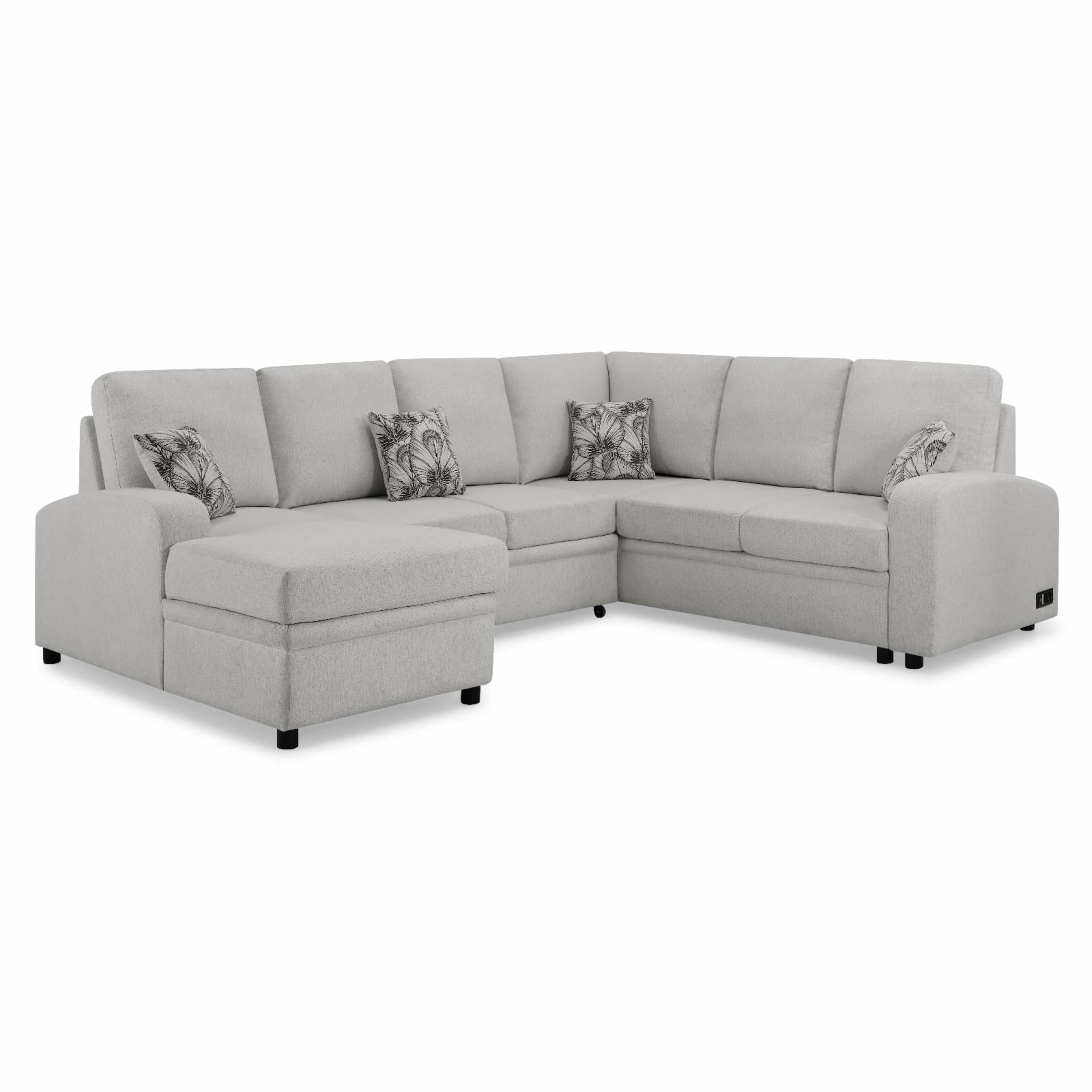 Serta Bailey Sectional Sofa with Power, Beige Fabric