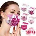 thumbnail image 2 of Dsscvnef 50PCS Womens Breast Cancer Batterfly Prints 3 Layer Disposable Face M, 2 of 9