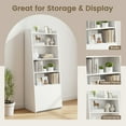 thumbnail image 5 of Demi Bonn 6-Tier Bookcase with 2 Adjustable Shelves and Flip Up Door, Freestanding Ladder Bookshelf, White, 5 of 8