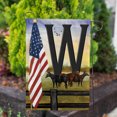 thumbnail image 2 of America Forever Monogram W Garden Flag 12.5 x 18 inch Double Sided Patriotic Letter W Flag with American Flag and Horses Personalized Initial Outdoor Decor Country Farm Yard Flag, 2 of 5