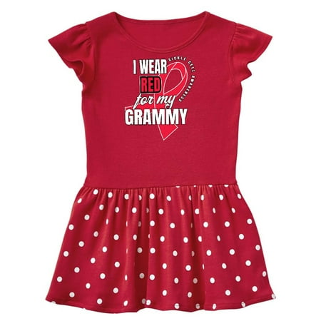 

Inktastic Sickle Cell Awareness I Wear Red For My Grammy Gift Toddler Girl Dress