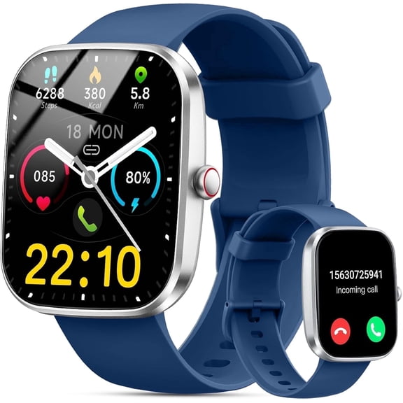 Smart Watch for Men Women, 1.91" HD Smartwatch Fits for Android and iPhone, Fitness Tracker with Bluetooth Answer/Make Calls/120 Sports Modes/IP68 Waterproof/Sleep/Pedometer, Perfect Gift