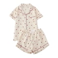 thumbnail image 2 of jiaxiM Pajamas for Women Button Down Pjs Tops 2 Piece Short Sleeve Print Sleepwear Soft Lapel Lounge Sets with Chest Pocket, 2 of 3