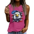 thumbnail image 2 of Fartey Womens American Flag Tank Tops 4th of July Sleeveless Crew Neck Shirts Stars Stripes Graphic Tees Independence Day Patriotic Top Festival Blouses Red L, 2 of 4