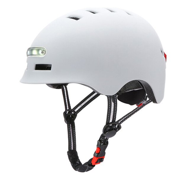 Ubran-casco con luz de advertencia para bicicleta integrada, protector de seguridad para coche eléctrico, Scooter, deportes al aire libre Fivean Cascos de ciclismo