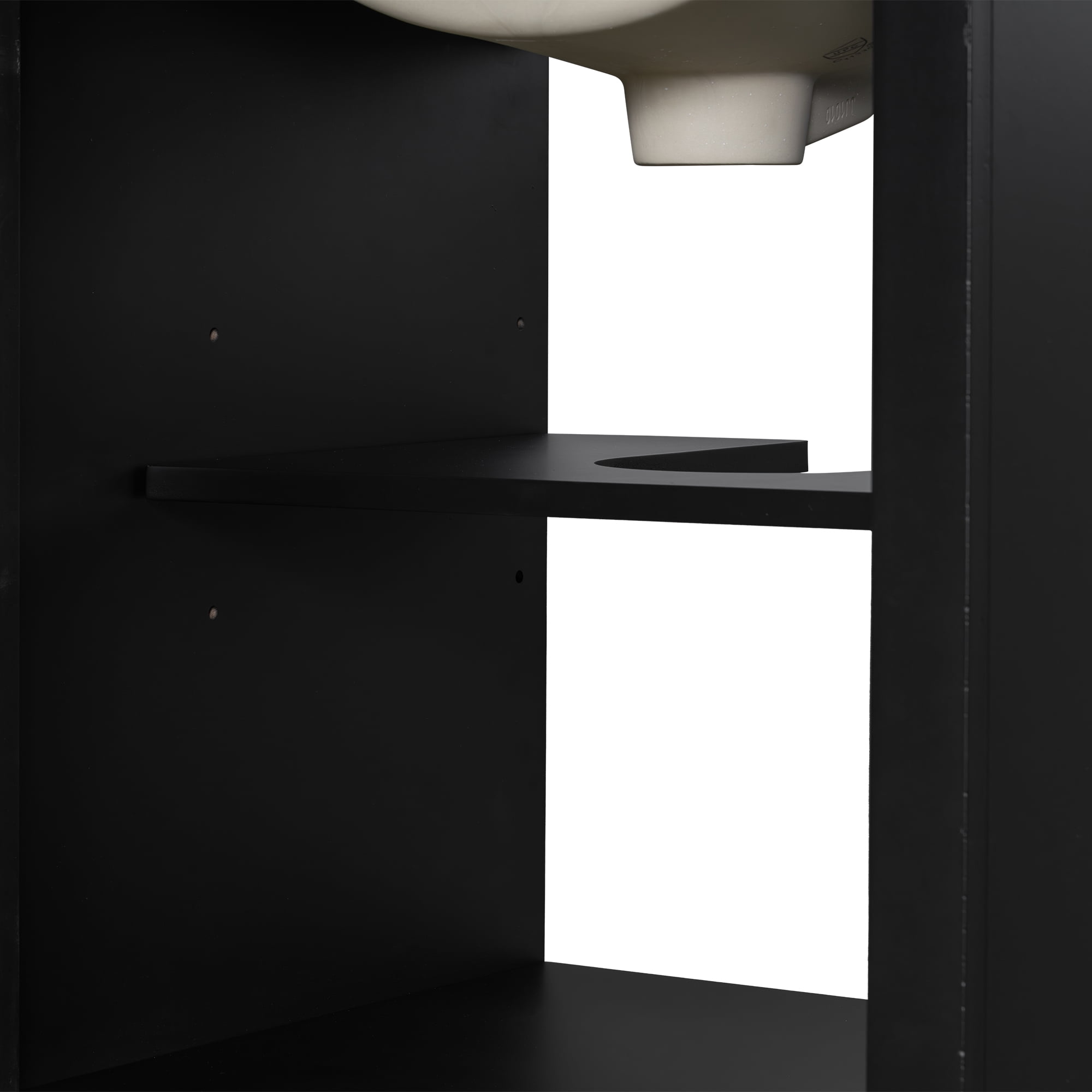 20 Inch Bathroom Vanity with Ceramic Sink, Soft Close Door, Adjustable Shelf & Storage Rack, Space-Saving Modern Vanity for Small Bathrooms,Black