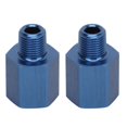 thumbnail image 1 of par de adaptadores de instalación de tuberías, sellado perfecto azul, a prueba de herrumbre, rosca macho 1/8 NPT a conector de manguera de hilo femenino M10 para coche, 1 of 5