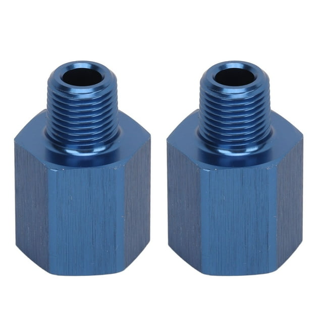 par de adaptadores de instalación de tuberías, sellado perfecto azul, a prueba de herrumbre, rosca macho 1/8 NPT a conector de manguera de hilo femenino M10 para coche