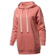 thumbnail image 2 of A2Y Women's Relax Fit Long Sleeve Kangaroo Pockets Hoodie Sweatshirts Ash Rose XL, 2 of 6