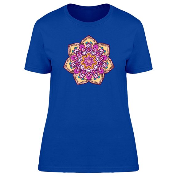 Floral Mandala Comic Style Tee Women's -Image by Shutterstock