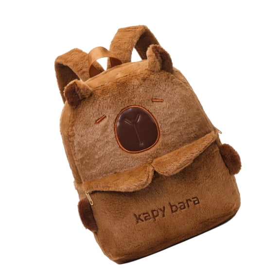 Yokua CartoonSchool Bag Large Capybara Soft Plush Backpack for School or Travel