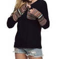 thumbnail image 4 of Xuanfei Women Crew Neck Vintage Splice Print Long Sleeve Blouse, 4 of 6
