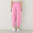 thumbnail image 5 of Juslio Girls Pants Solid Casual Elastic Waist Harun Pocket Loose Pink, 5 of 8