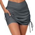 thumbnail image 2 of Gray Women's Shorts, Women'S Spring/Summer Bikini On Both Sides Of The Solid Color Wrap Hip Beach Skirt Swim Shorts,Women's Shorts XXL, 2 of 4