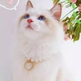 thumbnail image 3 of Visland Pet Necklace Smooth Surface Full Luster Fade-Resistant Dress-up Adjustable Cat Dog Decorative Faux Pearl Heart Necklace Party Favor, 3 of 10