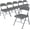 Grey, variant on PEXMOR 4 Pack Black Folding Chair, Padded Cushion Portable Metal Frame PU Leather, Outdoor Office Wedding