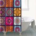 thumbnail image 3 of Retro Earthy Boho Curtain 72x72 Inches Quick-Dry Bathroom Shower Curtain with Plastic Rings Tribal Print Polyester, 3 of 4