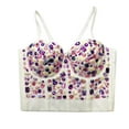 thumbnail image 3 of Zhi Women's Floral Cami Top with Built-In Bra, Cropped Length & Adjustable Straps, Casual Wear, 3 of 5