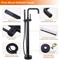 thumbnail image 3 of Wowow Brass Single-Handle Freestanding Tub Faucet Floor Mounted with Hand Shower in Oil Rubbed Bronze, 3 of 8